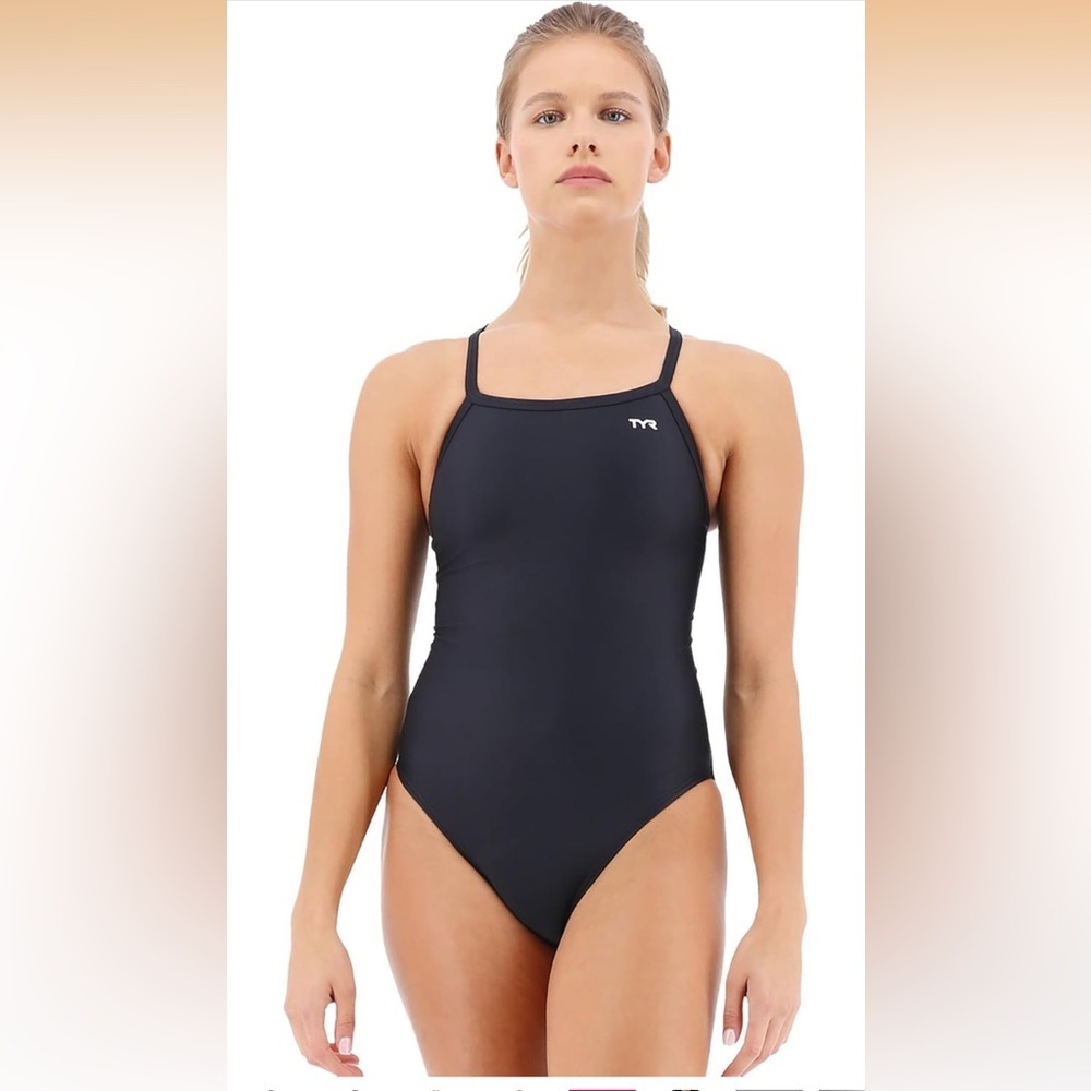 TYR Women's TYReco Solid Diamondback
Swimsuit, Black, 42 / 807-2